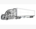 Semi Truck With Refrigerator Trailer 3D-Modell