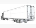 Semi Truck With Refrigerator Trailer 3D 모델 