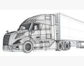 Semi Truck With Refrigerator Trailer 3D 모델 