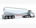 Semi Truck With Tank Trailer 3D 모델  side view
