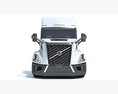 Semi Truck With Tank Trailer 3D 모델  front view