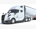 Semi Truck With Tank Trailer 3D 모델 