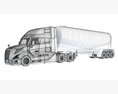 Semi Truck With Tank Trailer 3D 모델 