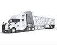 Semi Truck With Tipper Trailer 3D модель