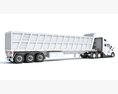Semi Truck With Tipper Trailer 3D 모델  side view