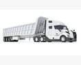 Semi Truck With Tipper Trailer 3D-Modell Draufsicht