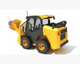 Tree Cutter Skid Steer Loader 3Dモデル wire render
