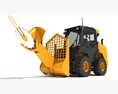 Tree Cutter Skid Steer Loader 3Dモデル front view