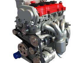 4 Cylinder Engine 3D模型