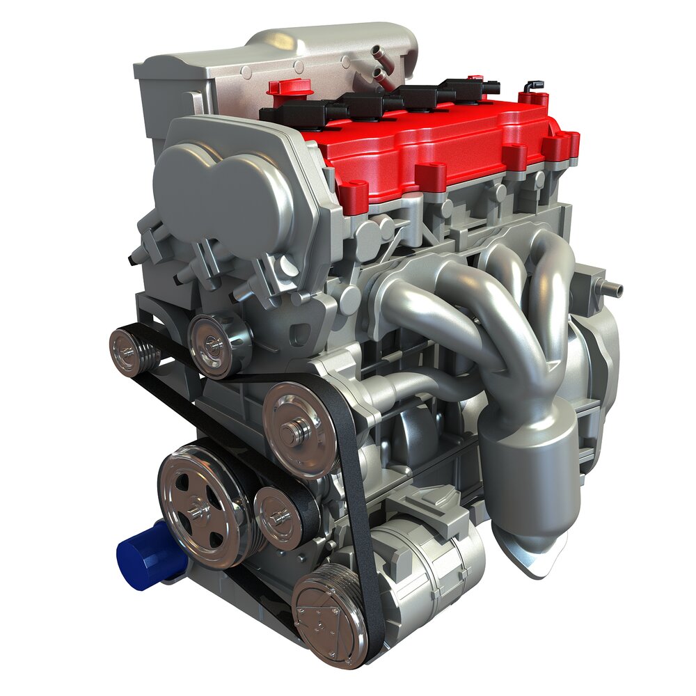 4 Cylinder Engine 3D модель