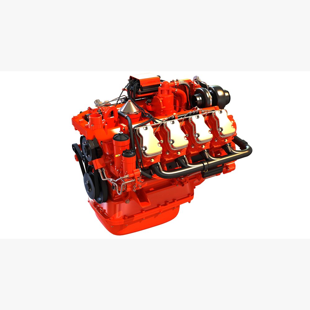 8 Cylinder Power Generation V8 Diesel Engine 3D 모델 