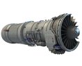 Afterburning Turbofan Aircraft Engine Cutaway Modello 3D