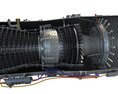 Afterburning Turbofan Aircraft Engine Cutaway Modèle 3d