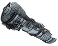 Afterburning Turbofan Aircraft Engine Cutaway 3D-Modell