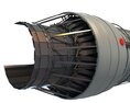 Afterburning Turbofan Aircraft Engine Cutaway 3d model
