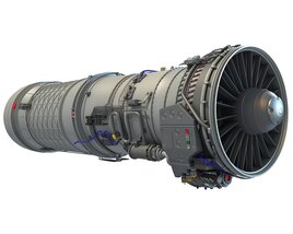 Afterburning Turbofan Engine Modèle 3D