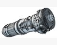 Afterburning Turbofan Engine 3D 모델 