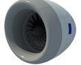 Aircraft Jet Turbofan Engine 3D-Modell