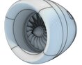 Aircraft Jet Turbofan Engine 3d model