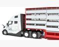 Animal Transporter Semi Truck And Trailer Modello 3D dashboard