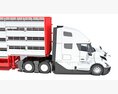 Animal Transporter Semi Truck And Trailer Modello 3D seats