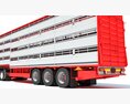 Animal Transporter Semi Truck And Trailer 3D-Modell