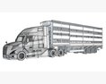 Animal Transporter Semi Truck And Trailer 3D 모델 