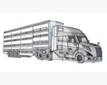 Animal Transporter Semi Truck And Trailer Modèle 3d