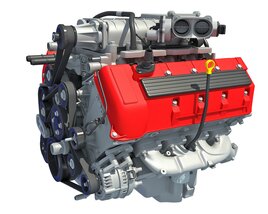 Animated Engine With Gasoline Ignition Modèle 3D
