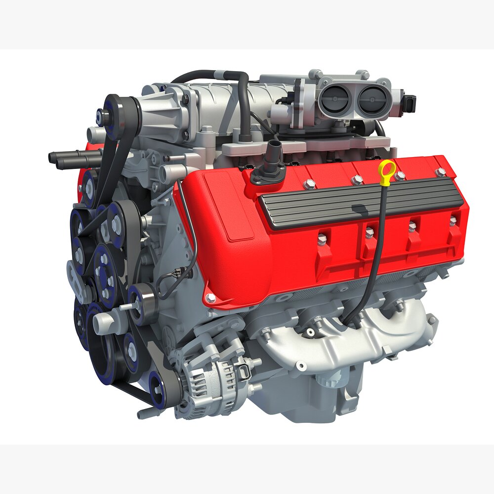 Animated Engine With Gasoline Ignition Modello 3D