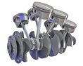 Animated V6 Engine Cylinders 3D模型