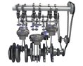 Animated V6 Engine Cylinders Crankshaft Modelo 3D
