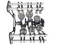 Animated V6 Engine Cylinders Crankshaft Modelo 3d