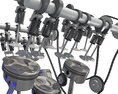 Animated V6 Engine Cylinders Crankshaft 3D-Modell