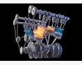 Animated V6 Engine With Gasoline Ignition 3Dモデル