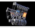 Animated V6 Engine With Gasoline Ignition 3d model