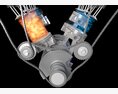 Animated V6 Engine With Gasoline Ignition Modèle 3d