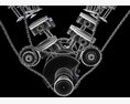 Animated V6 Engine With Gasoline Ignition Modello 3D