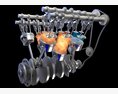 Animated V6 Engine With Ignition 3D модель