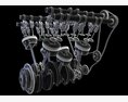 Animated V6 Engine With Ignition 3d model
