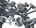 Animated V8 Engine Cylinders 3D модель