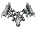 Animated V8 Engine Cylinders Modèle 3d