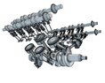 Animated V8 Engine Cylinders 3d model