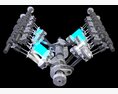 Animated V8 Engine Gasoline Ignition Modelo 3D