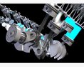 Animated V8 Engine Gasoline Ignition 3d model