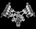 Animated V8 Engine Gasoline Ignition 3D 모델 