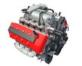 Animated V8 Motor 3D 모델 
