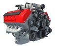 Animated V8 Motor 3D 모델 
