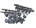 Animated V8 Motor Modello 3D