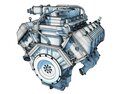 Animated V8 Motor Modelo 3D